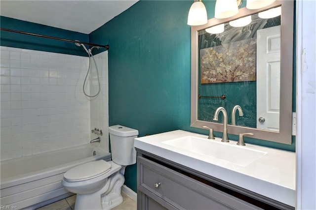 1413 Seward Dr, Hampton, VA 23663 - full bath with shower / bath combination, toilet, vanity, and tile patterned floors