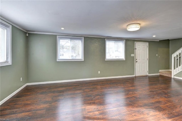 1413 Seward Dr, Hampton, VA 23663 - interior space featuring baseboards, wood finished floors, a healthy amount of sunlight, and stairway