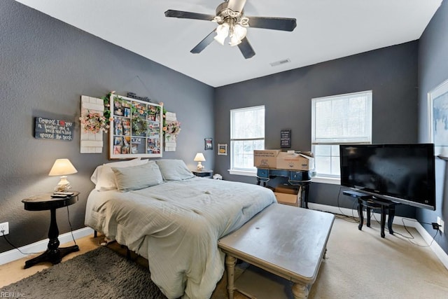 940 Sugar Oak Dr, Virginia Beach, VA 23462 - carpeted bedroom featuring a ceiling fan, baseboards, and visible vents