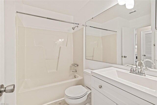 3955 Palomino Dr Unit 201, Newport News, VA 23602 - bathroom featuring bathtub / shower combination, visible vents, toilet, and vanity