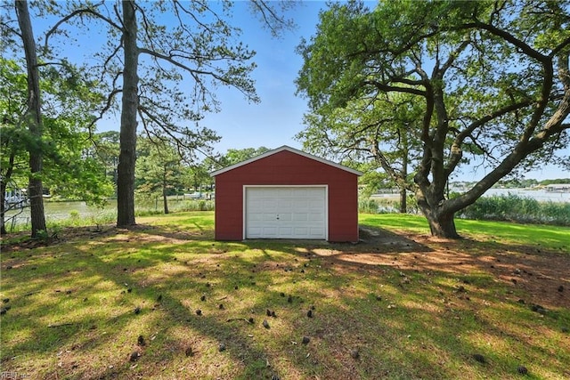 8084 Lynnbrook Dr, Norfolk, VA 23518 - detached garage featuring a water view