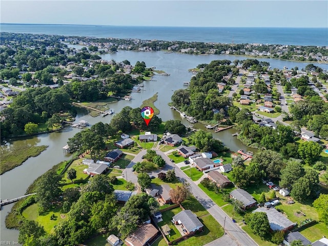 8084 Lynnbrook Dr, Norfolk, VA 23518 - aerial overview of property's location featuring a nearby body of water and nearby suburban area
