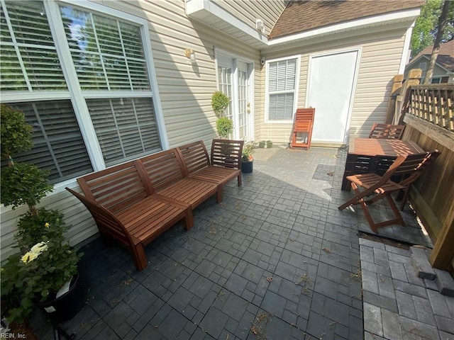 view of patio featuring an outdoor living space