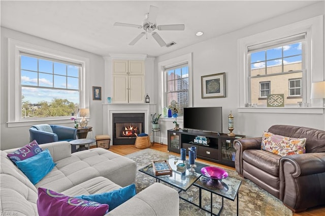 429 York St W Unit 3A, Norfolk, VA 23510 - living area featuring wood finished floors, visible vents, and a wealth of natural light