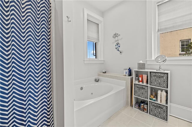 429 York St W Unit 3A, Norfolk, VA 23510 - full bathroom with a garden tub and tile patterned flooring