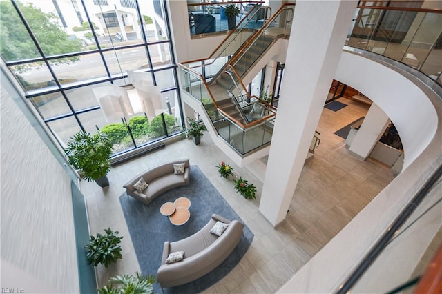 community lobby featuring stairway
