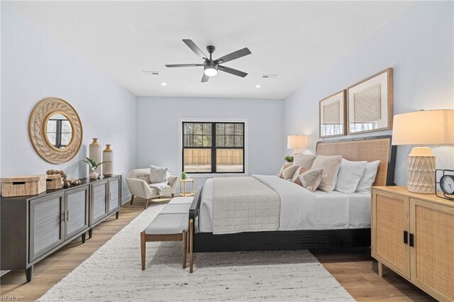 3545 Winston Ave, Virginia Beach, VA 23456 - bedroom with recessed lighting, visible vents, ceiling fan, and wood finished floors
