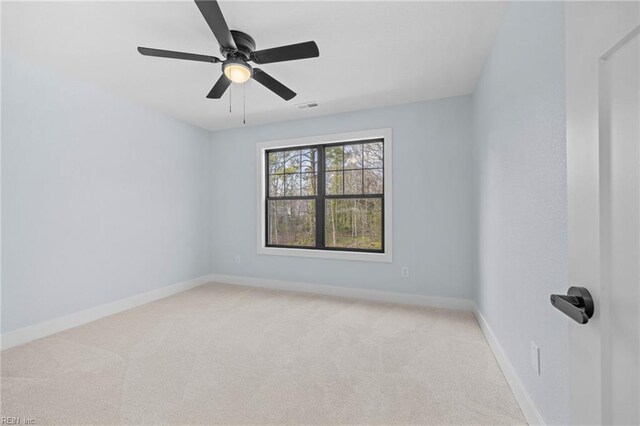 3545 Winston Ave, Virginia Beach, VA 23456 - empty room with light carpet, visible vents, baseboards, and ceiling fan