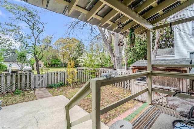 view of patio featuring a fenced backyard