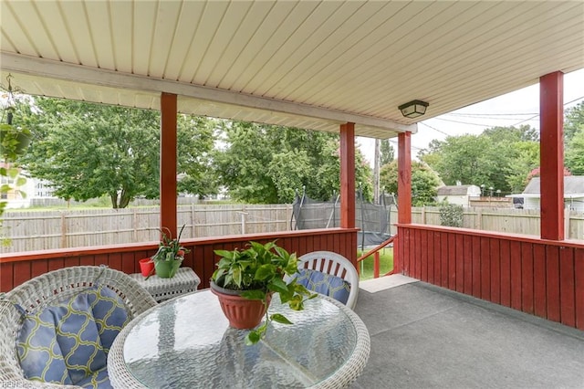 view of patio / terrace with outdoor dining space and a fenced backyard
