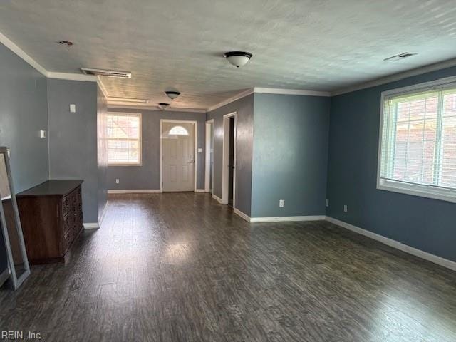7454 Diven St, Norfolk, VA 23505 - unfurnished living room featuring wood finished floors and ornamental molding