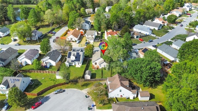 aerial view featuring a residential view