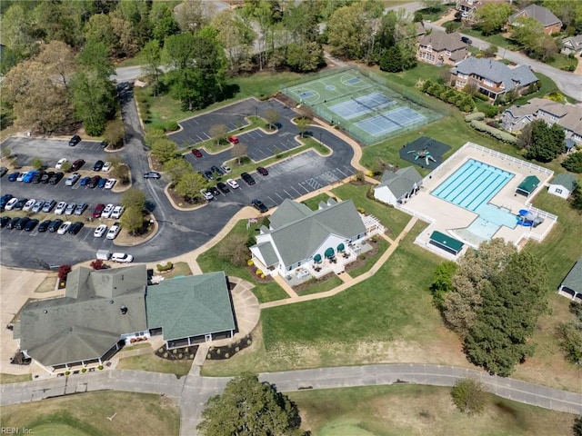 aerial view featuring a residential view