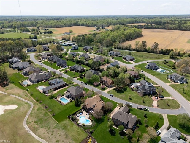 bird's eye view with a rural view