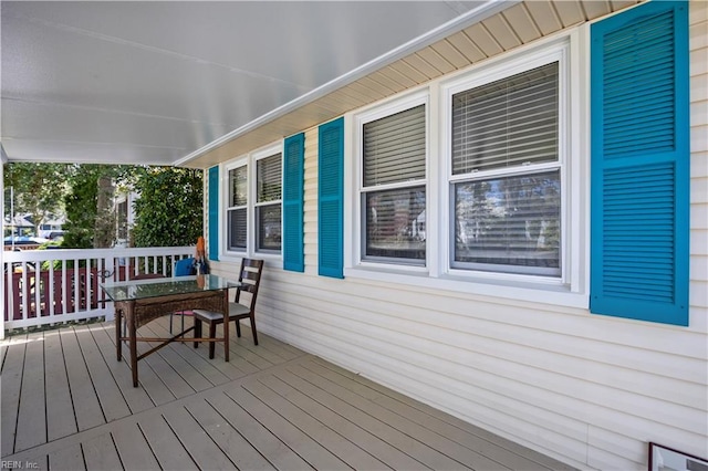 wooden deck with a porch