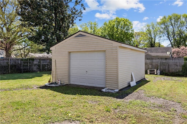 detached garage with fence