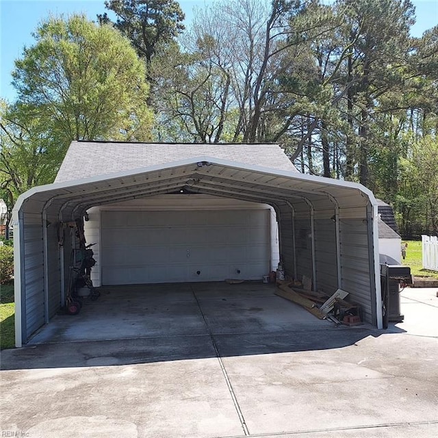 view of garage