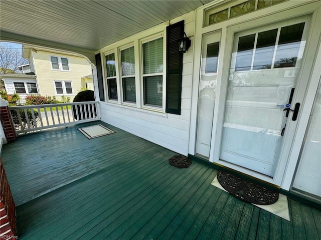 deck with a porch
