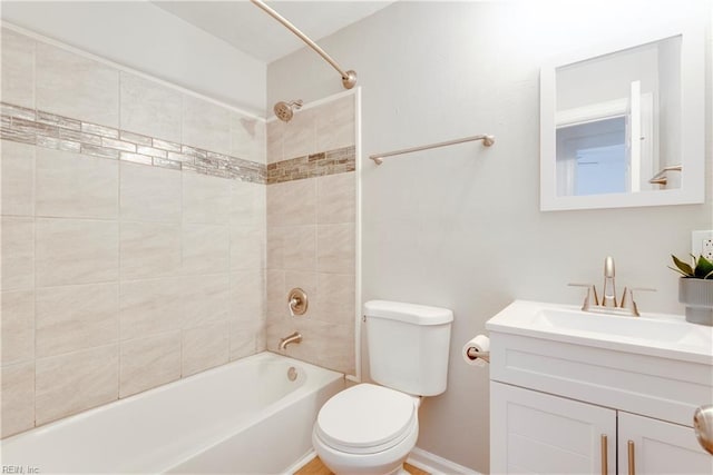2325 Cottage Ave, Norfolk, VA 23504 - bathroom with toilet, shower / tub combination, vanity, and baseboards