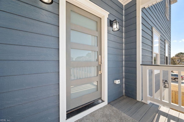 view of doorway to property