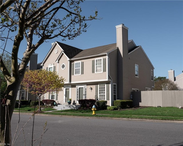 4734 Kempsville Greens Pkwy, Virginia Beach, VA 23462 - view of front of property featuring a chimney and fence