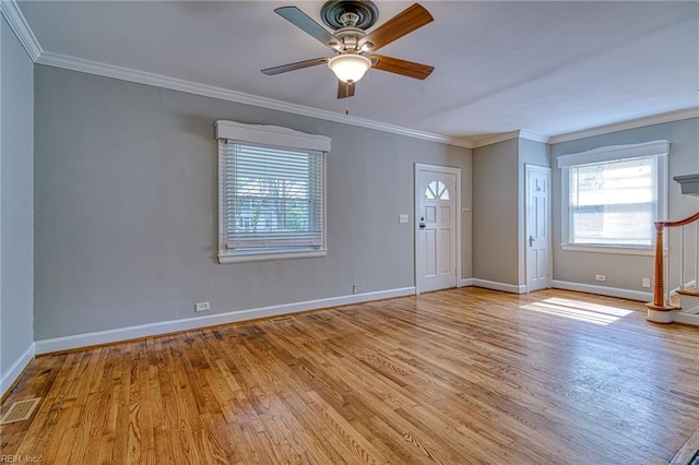 217 Hurley Ave, Newport News, VA 23601 - foyer featuring crown molding, visible vents, baseboards, and wood finished floors