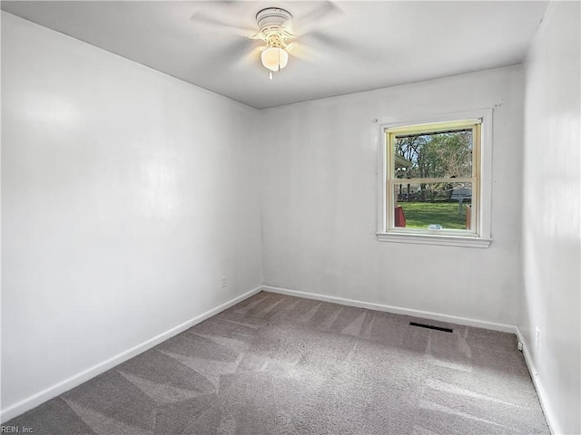 1279 Old Buckroe Rd, Hampton, VA 23663 - carpeted empty room featuring visible vents, baseboards, and a ceiling fan