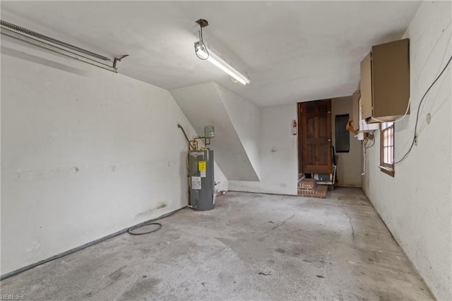 garage with water heater