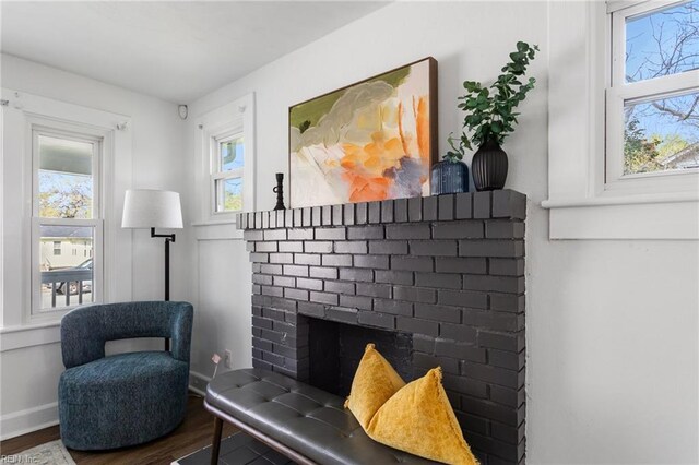 139 Ash Ave, Newport News, VA 23607 - living area with a fireplace and wood finished floors