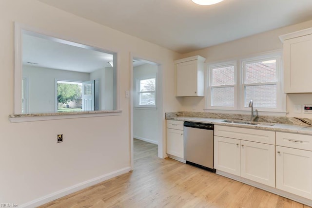 1793 Old Buckroe Rd, Hampton, VA 23664 - kitchen featuring a wealth of natural light, light wood finished floors, dishwasher, and a sink