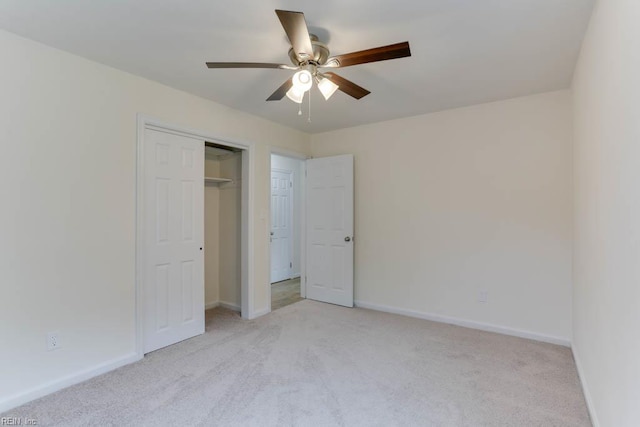 1793 Old Buckroe Rd, Hampton, VA 23664 - unfurnished bedroom featuring a closet, baseboards, a ceiling fan, and light carpet