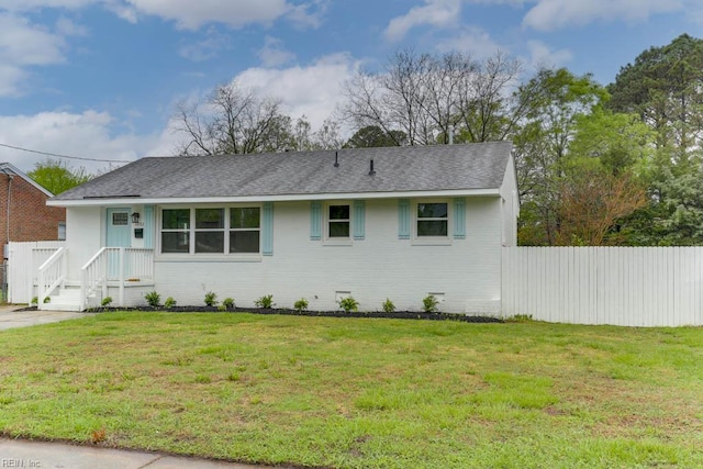 1793 Old Buckroe Rd, Hampton, VA 23664 - single story home with roof with shingles, fence, and a front lawn