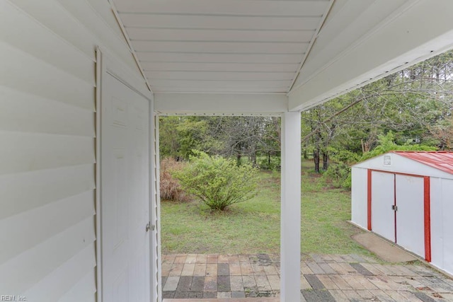 1793 Old Buckroe Rd, Hampton, VA 23664 - view of patio / terrace with an outdoor structure and a storage unit