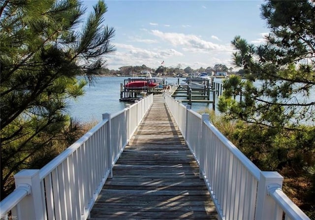 2910 Pretty Lake Ave, Norfolk, VA 23518 - view of dock with boat lift and a water view