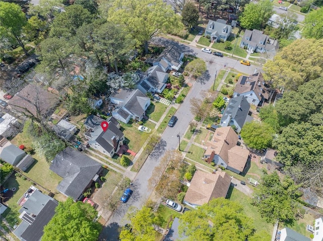 drone / aerial view with a residential view