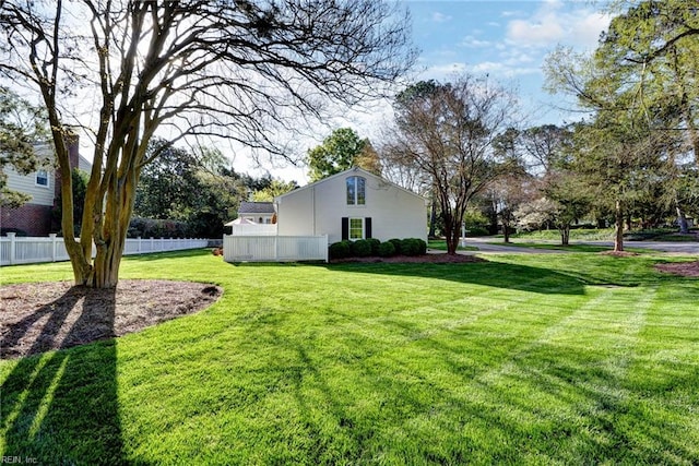 view of yard with fence