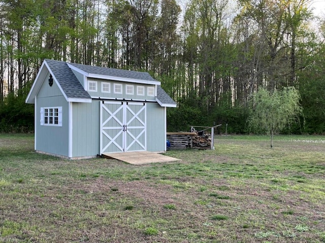 view of shed