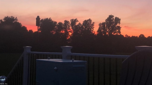 view of yard at dusk
