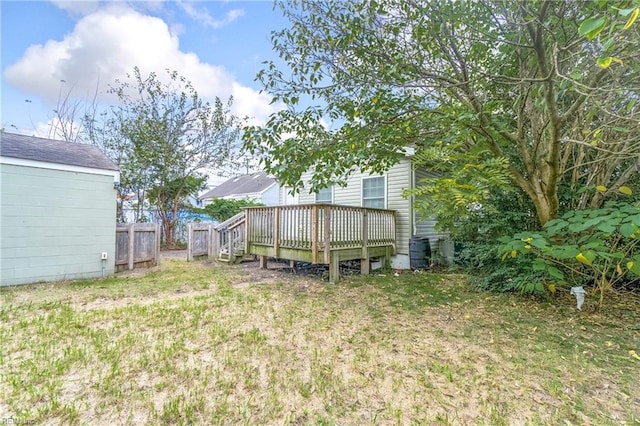 3410 E Princess Anne Rd, Norfolk, VA 23502 - view of yard featuring a wooden deck and fence