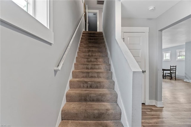 3410 E Princess Anne Rd, Norfolk, VA 23502 - stairs featuring baseboards and wood finished floors