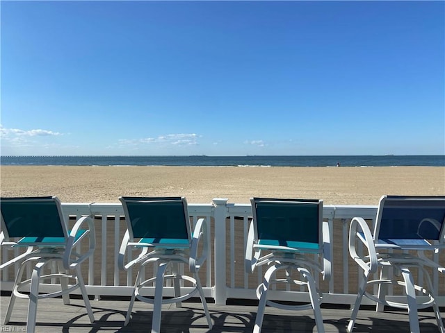 view of patio / terrace with a water view