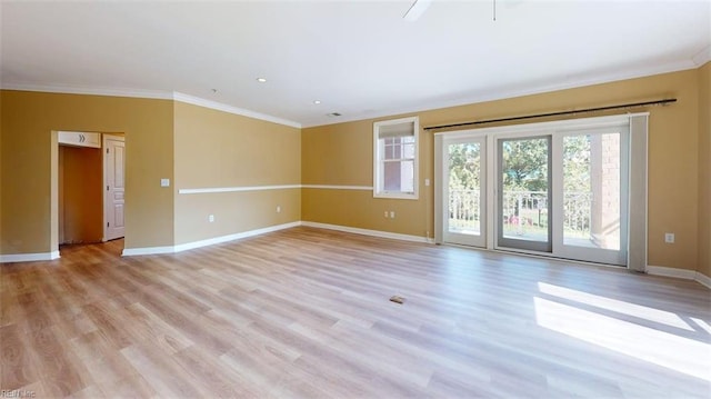 301 Brooke Ave Unit 105, Norfolk, VA 23510 - empty room featuring recessed lighting, light wood-style flooring, baseboards, and ornamental molding