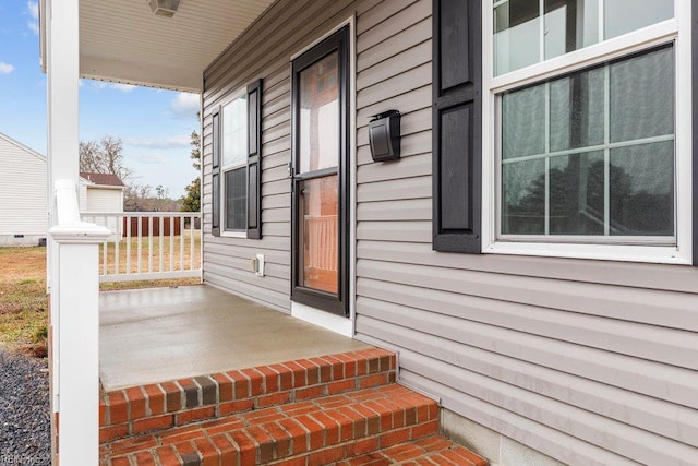 exterior space with covered porch