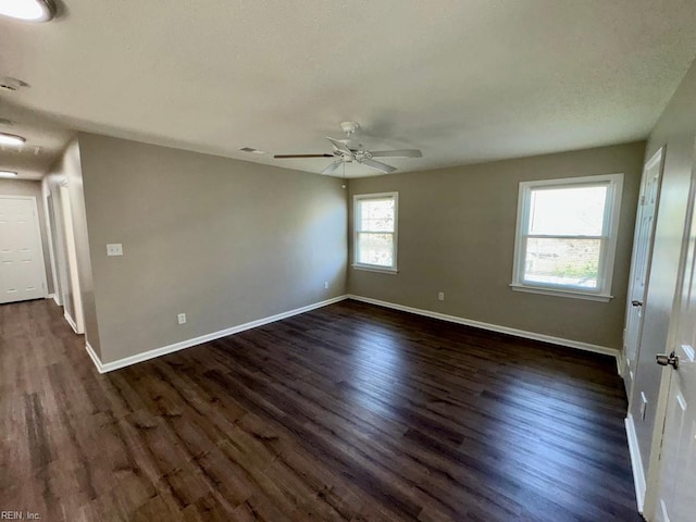 3216 Winterberry Ct, Virginia Beach, VA 23453 - unfurnished room featuring dark wood-style floors, baseboards, and a ceiling fan