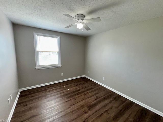 3216 Winterberry Ct, Virginia Beach, VA 23453 - unfurnished room with ceiling fan, a textured ceiling, baseboards, and dark wood-style floors
