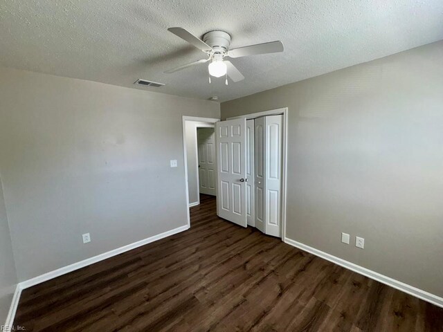 3216 Winterberry Ct, Virginia Beach, VA 23453 - unfurnished bedroom with visible vents, baseboards, a closet, and wood finished floors