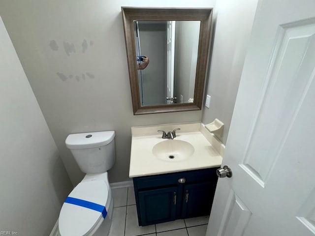 3216 Winterberry Ct, Virginia Beach, VA 23453 - half bathroom featuring toilet, tile patterned floors, vanity, and baseboards