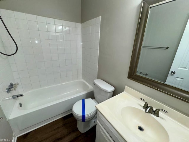 3216 Winterberry Ct, Virginia Beach, VA 23453 - full bath featuring toilet, vanity, wood finished floors, and shower / bathtub combination