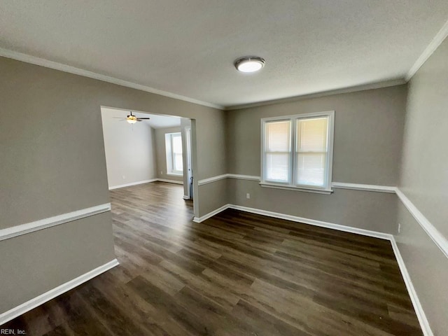3216 Winterberry Ct, Virginia Beach, VA 23453 - empty room with dark wood-style floors, baseboards, and ornamental molding