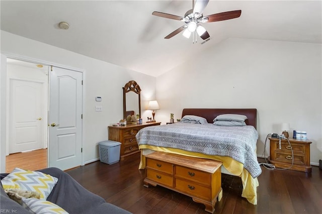 106 Elm Tree Ct, Suffolk, VA 23435 - bedroom with ceiling fan, wood finished floors, and lofted ceiling